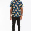 Men’s Hawaiian Print Button-Down Shirt – Tropical Multi