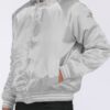 Satin Varsity Bomber Jacket – Striped Trim