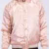 Satin Varsity Bomber Jacket – Striped Trim