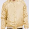 Satin Varsity Bomber Jacket – Striped Trim
