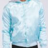 Satin Varsity Bomber Jacket – Striped Trim
