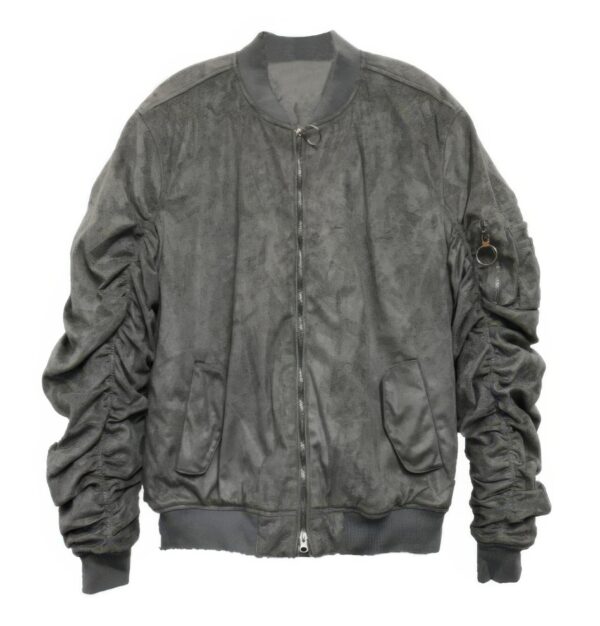 Mirosuede Scrunched Bomber Jacket – Suede Velvet Finish