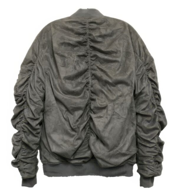 Mirosuede Scrunched Bomber Jacket – Suede Velvet Finish