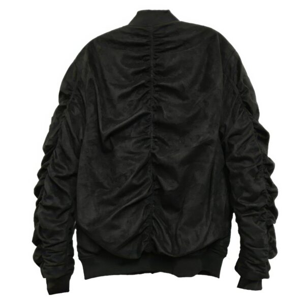 Mirosuede Scrunched Bomber Jacket – Suede Velvet Finish