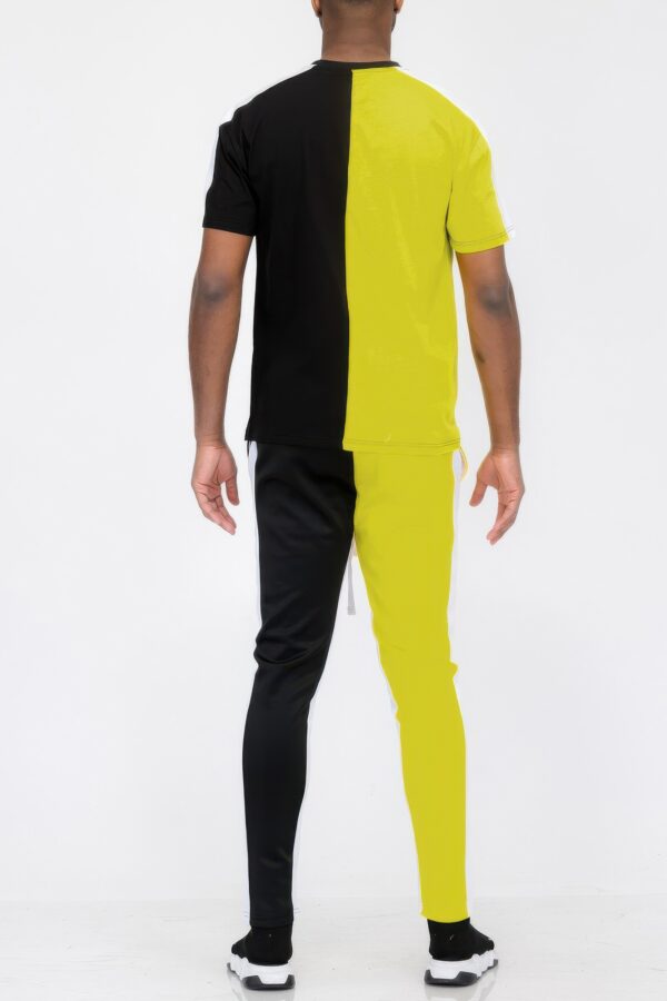 Two-Tone Color Block Track Joggers – Ankle Zipper