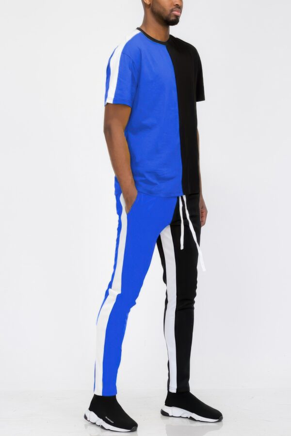 Two-Tone Color Block Track Joggers – Ankle Zipper