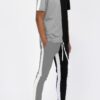 Two-Tone Color Block Track Joggers – Ankle Zipper