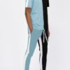 Two-Tone Color Block Track Joggers – Ankle Zipper