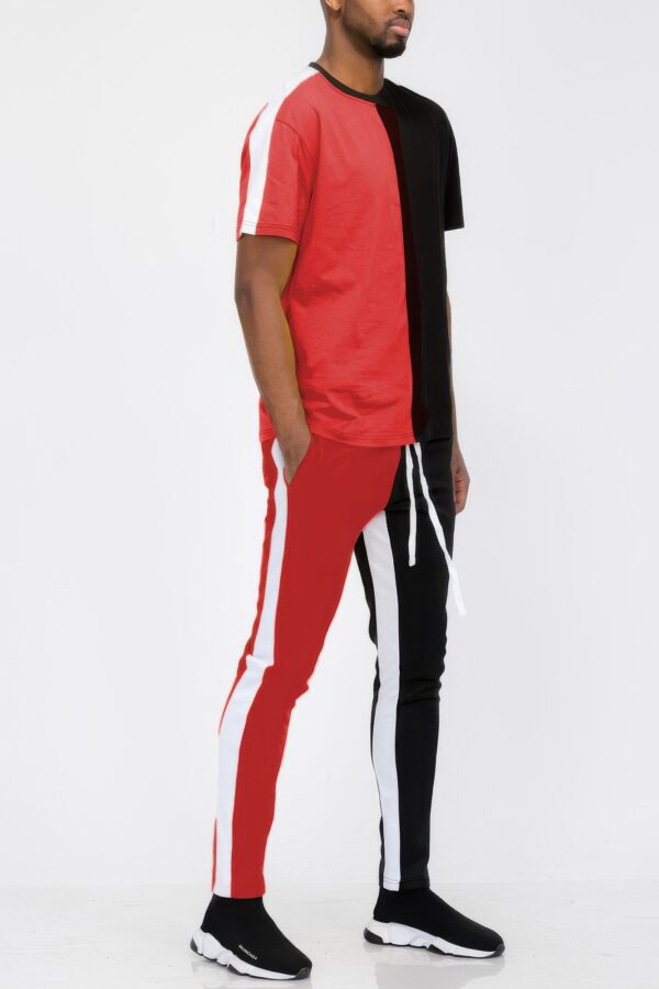 Two-Tone Color Block Track Joggers – Ankle Zipper
