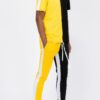 Two-Tone Color Block Track Joggers – Ankle Zipper