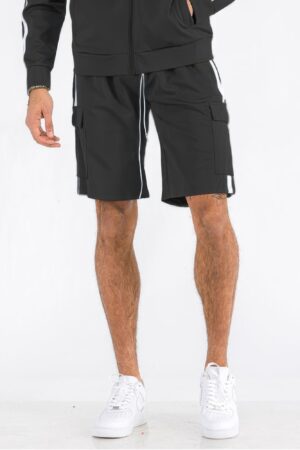 Two-Stripe Cargo Pouch Shorts – Men’s Athletic Cargo