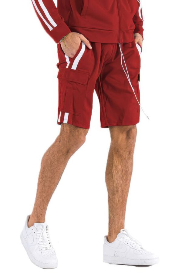 Two-Stripe Cargo Pouch Shorts – Men’s Athletic Cargo