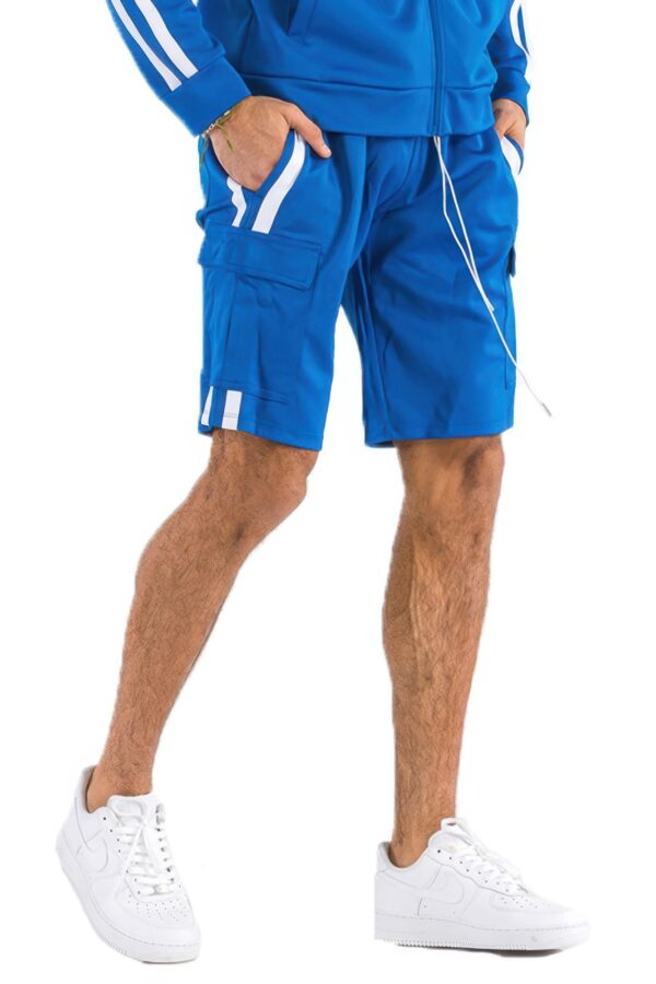 Two-Stripe Cargo Pouch Shorts – Men’s Athletic Cargo