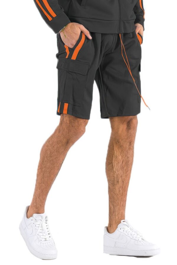 Two-Stripe Cargo Pouch Shorts – Men’s Athletic Cargo