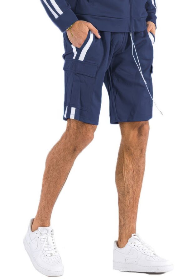 Two-Stripe Cargo Pouch Shorts – Men’s Athletic Cargo