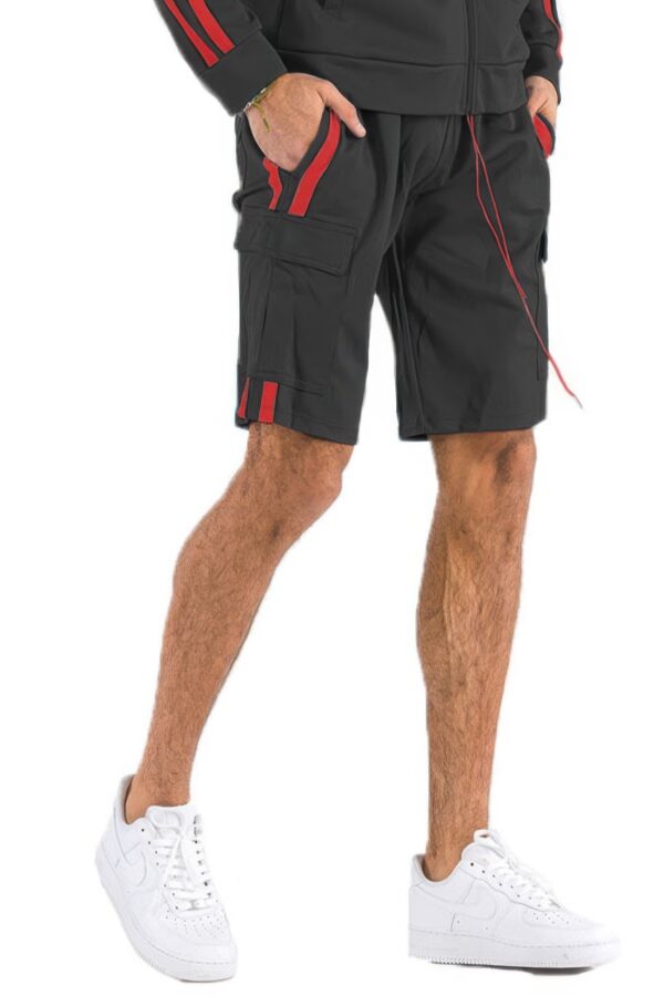 Two-Stripe Cargo Pouch Shorts – Men’s Athletic Cargo