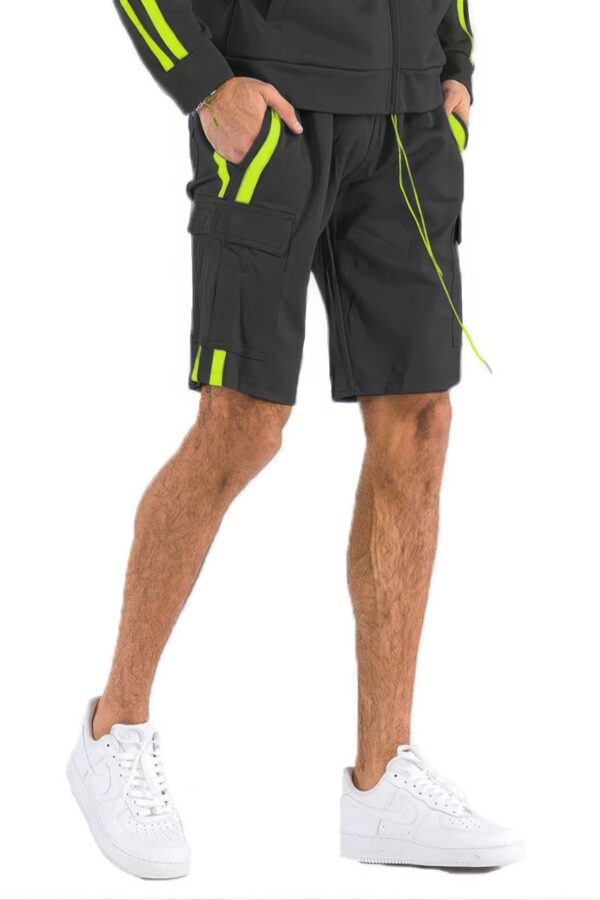 Two-Stripe Cargo Pouch Shorts – Men’s Athletic Cargo
