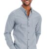 Men’s Casual Long-Sleeve Button-Down with Faux Pocket