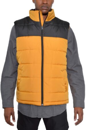 Men’s Padded Two-Tone Vest – Contrast Panels