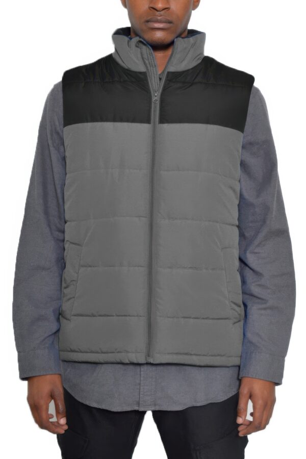 Men’s Padded Two-Tone Vest – Contrast Panels