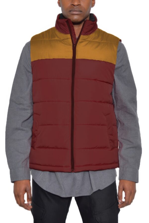 Men’s Padded Two-Tone Vest – Contrast Panels