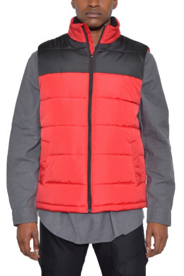 Men’s Padded Two-Tone Vest – Contrast Panels