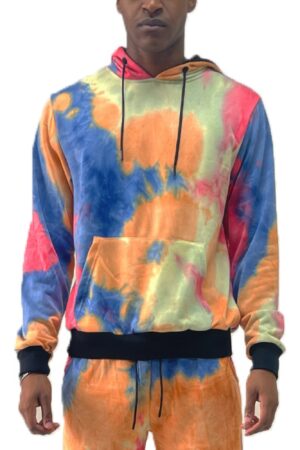 Tie-Dye Cotton Hoodie – Men’s French Terry
