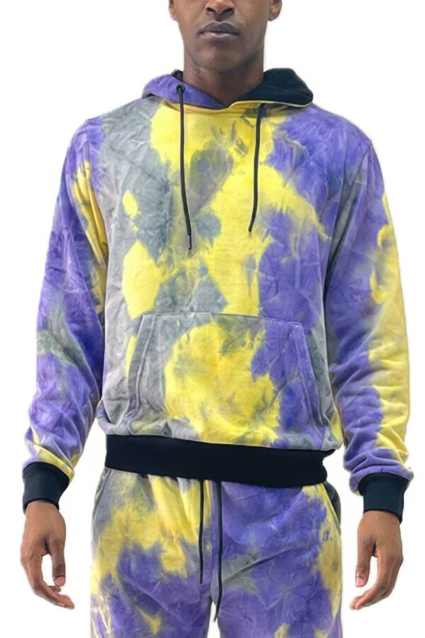Tie-Dye Cotton Hoodie – Men’s French Terry