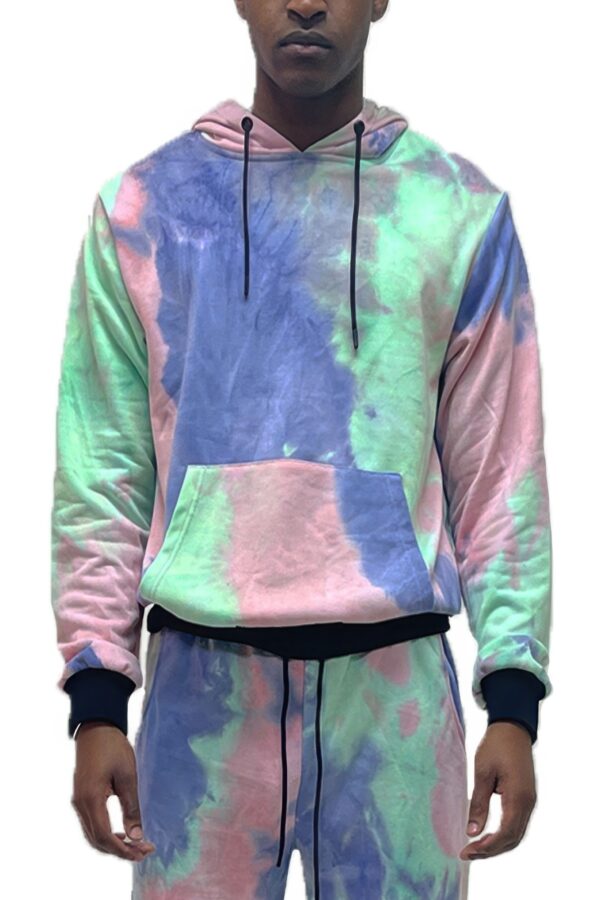 Tie-Dye Cotton Hoodie – Men’s French Terry