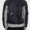 Two-Tone Color Block Bomber Jacket with Back Pouch