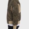 Two-Tone Color Block Bomber Jacket with Back Pouch