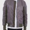 Two-Tone Color Block Bomber Jacket with Back Pouch