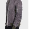 Two-Tone Color Block Bomber Jacket with Back Pouch