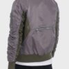 Two-Tone Color Block Bomber Jacket with Back Pouch