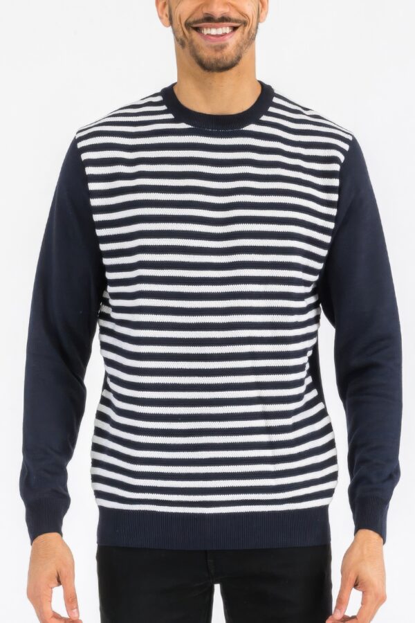Knitted Round Neck Striped Sweater – Classic Stripes
