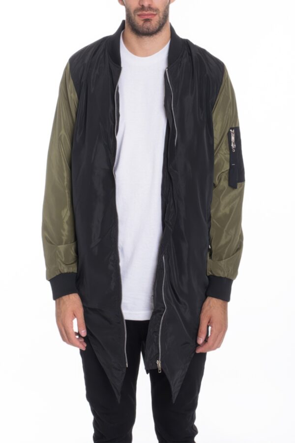 Men’s Satin Windbreaker Jacket – Two-Tone Water-Resistant