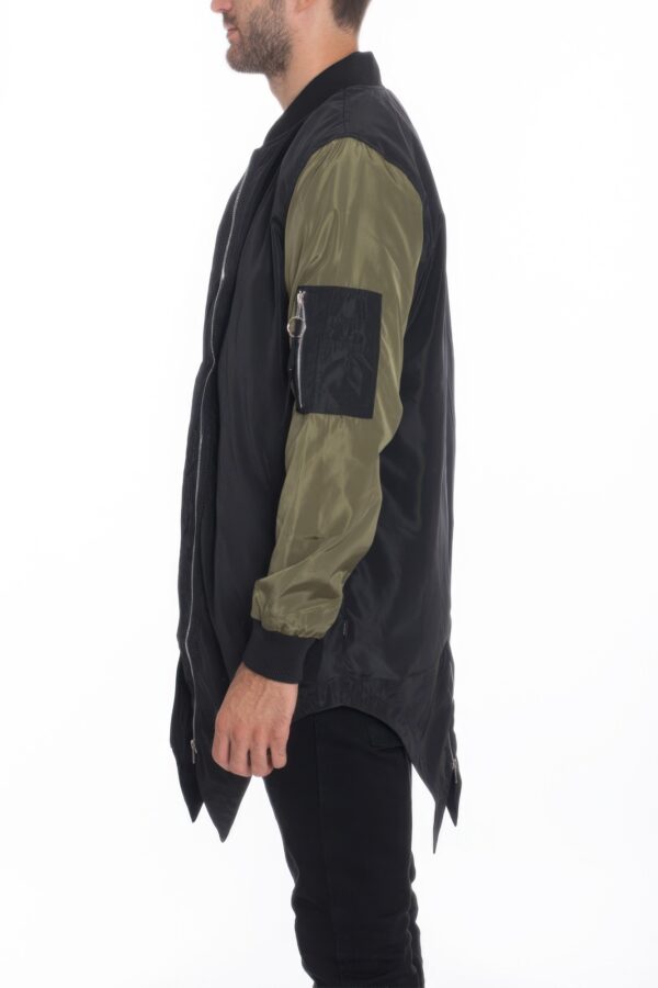 Men’s Satin Windbreaker Jacket – Two-Tone Water-Resistant