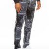 Paisley Bandana Track Pants – Striped Tape & Ankle Zippers