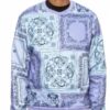 Paisley Bandana Crewneck with Ribbed Cuffs