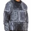 Paisley Bandana Crewneck with Ribbed Cuffs