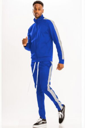 Men’s Single-Stripe Track Set – Full-Zip Jacket & Pants