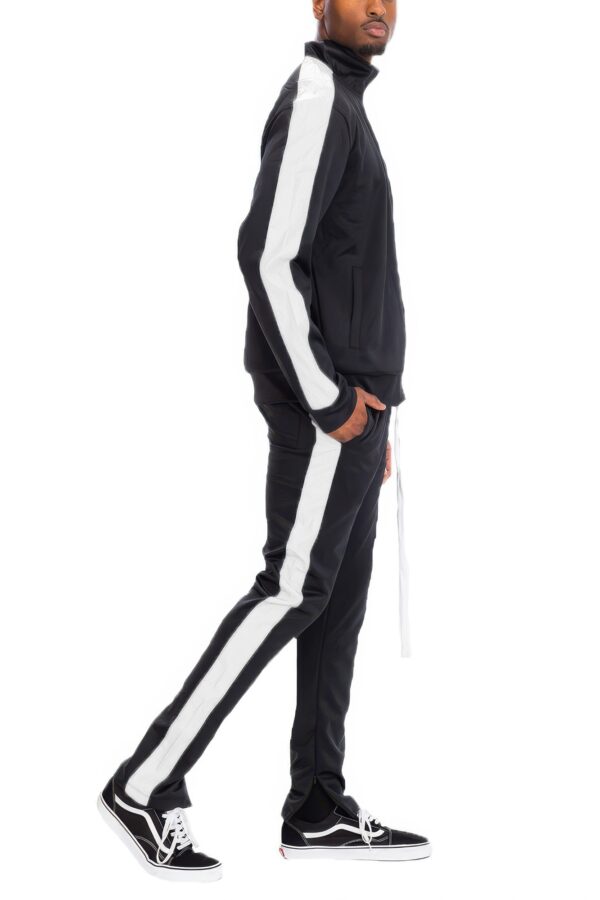Men’s Single-Stripe Track Set – Full-Zip Jacket & Pants