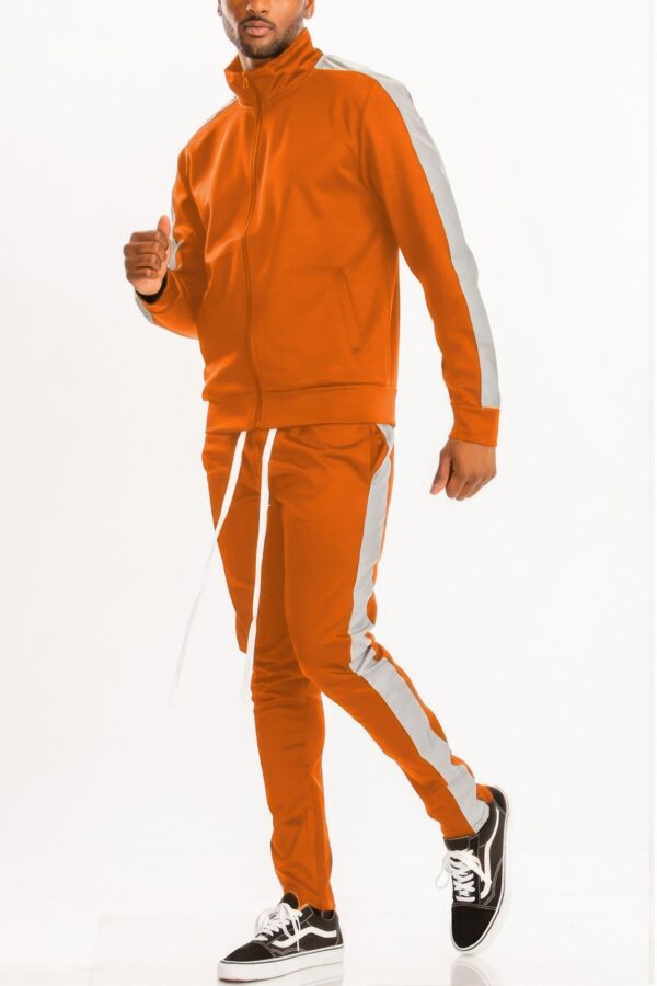 Men’s Single-Stripe Track Set – Full-Zip Jacket & Pants