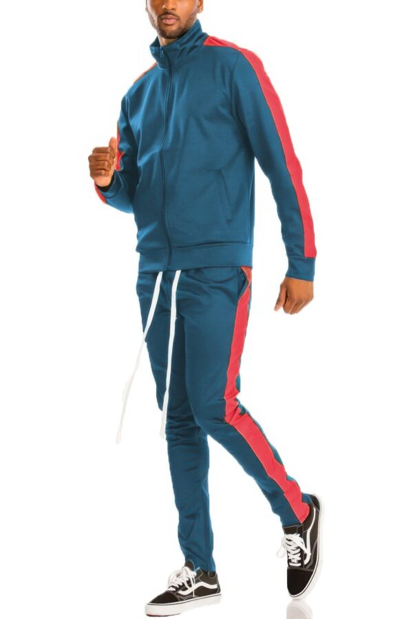 Men’s Single-Stripe Track Set – Full-Zip Jacket & Pants