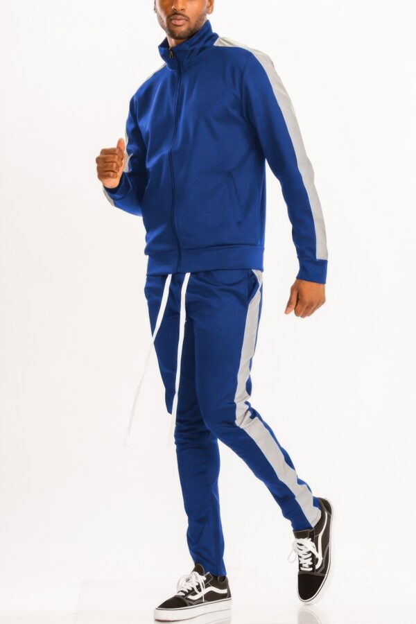Men’s Single-Stripe Track Set – Full-Zip Jacket & Pants