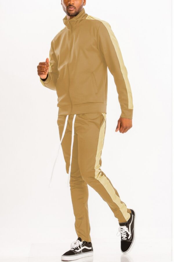 Men’s Single-Stripe Track Set – Full-Zip Jacket & Pants