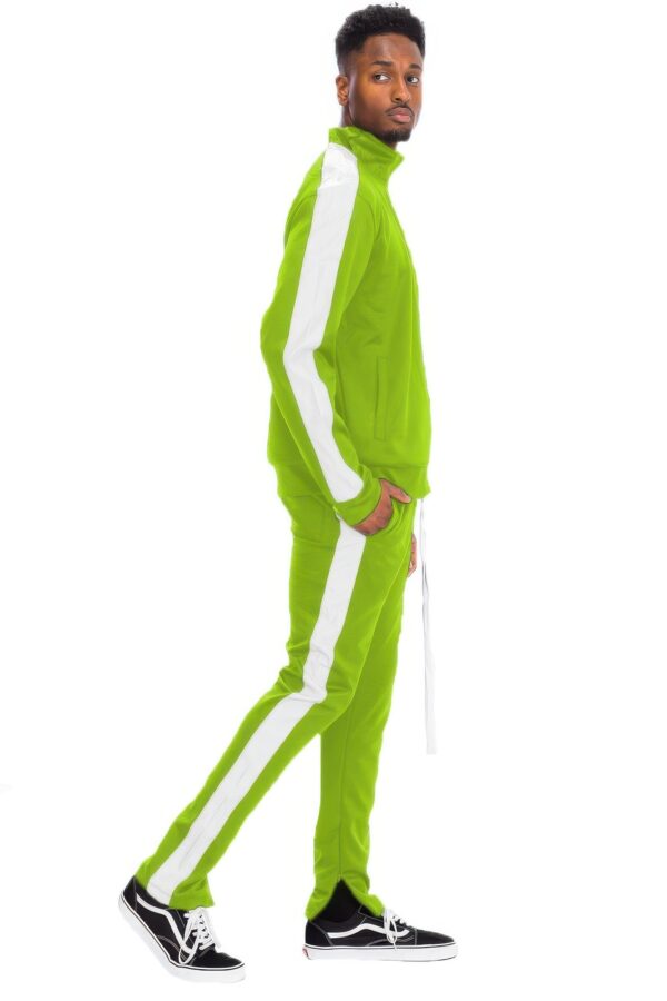 Men’s Single-Stripe Track Set – Full-Zip Jacket & Pants