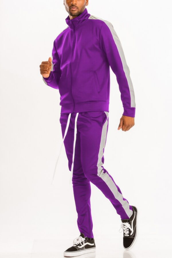 Men’s Single-Stripe Track Set – Full-Zip Jacket & Pants