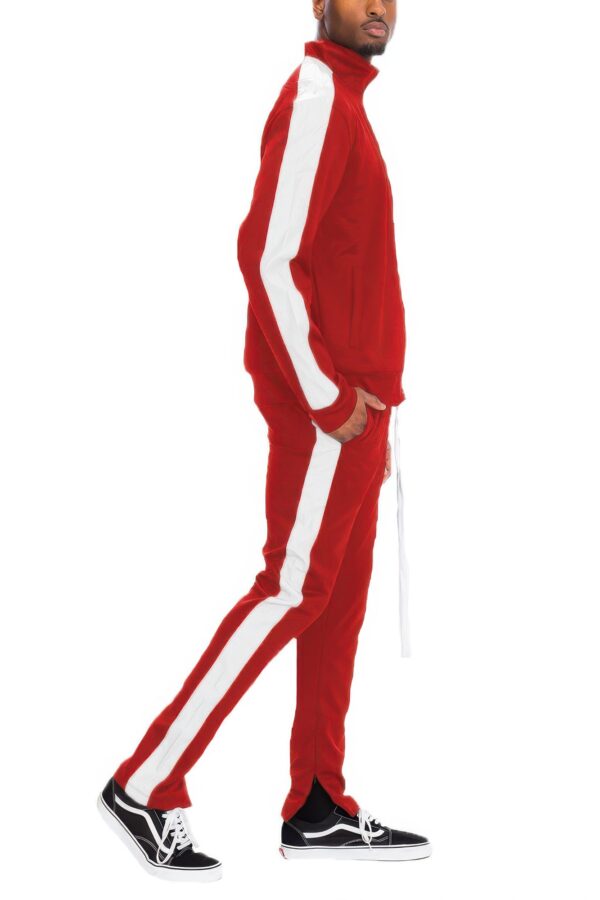 Men’s Single-Stripe Track Set – Full-Zip Jacket & Pants