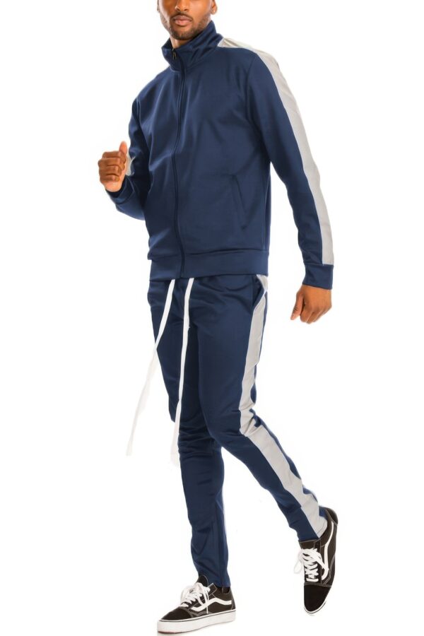 Men’s Single-Stripe Track Set – Full-Zip Jacket & Pants